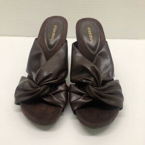 Xhilaration Wood look heel sandals Chocolate Brown